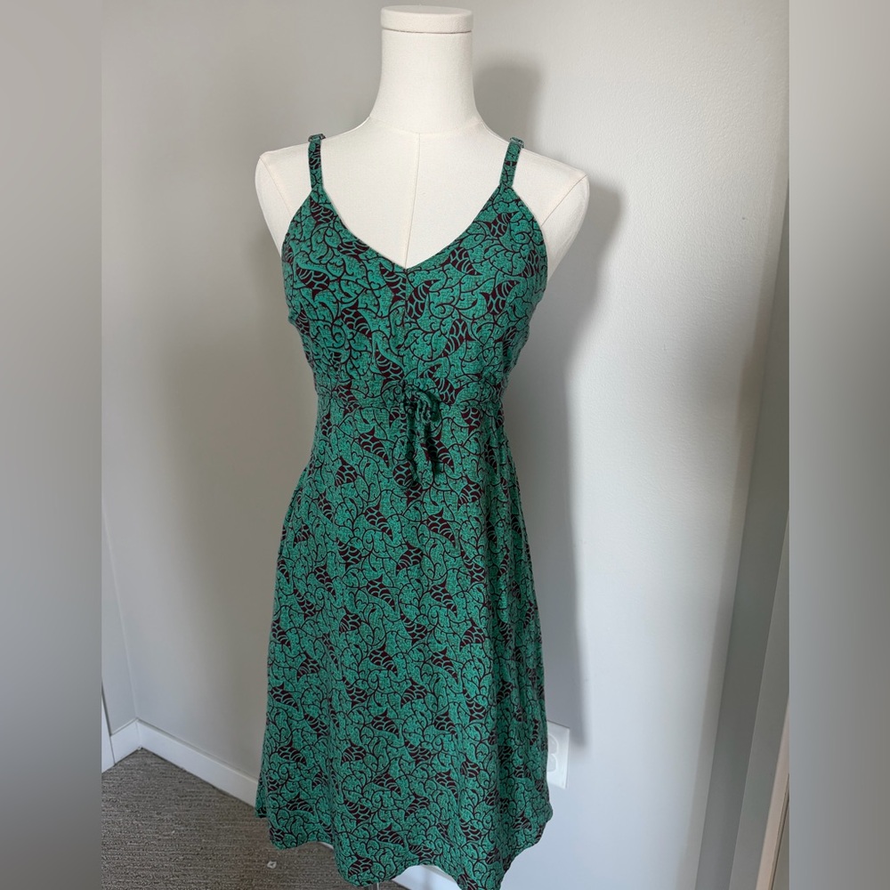 Turquoise and Burgundy Patterned Dress